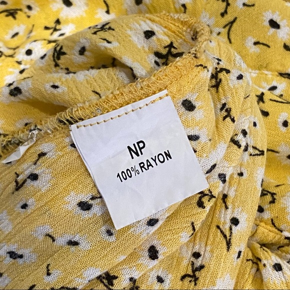 Mooloola Bright Yellow Floral Mini Dress Size 10 - Picture 11 of 12